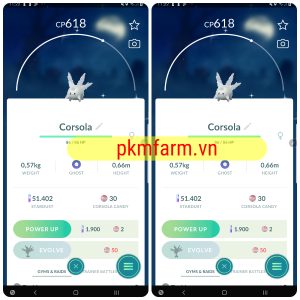 Shiny Corsola Galarian - Mini PTC or Trade 20K Stardust